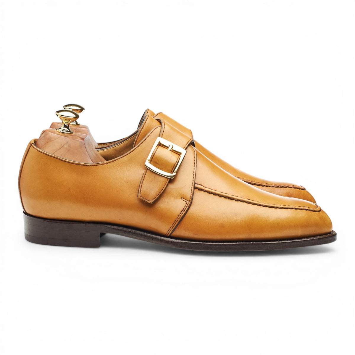 Tan Brown Leather Monk Strap UK 9 FX