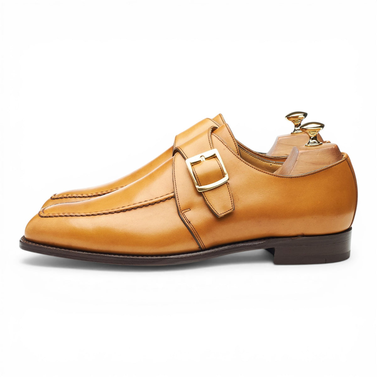 Tan Brown Leather Monk Strap UK 9 FX