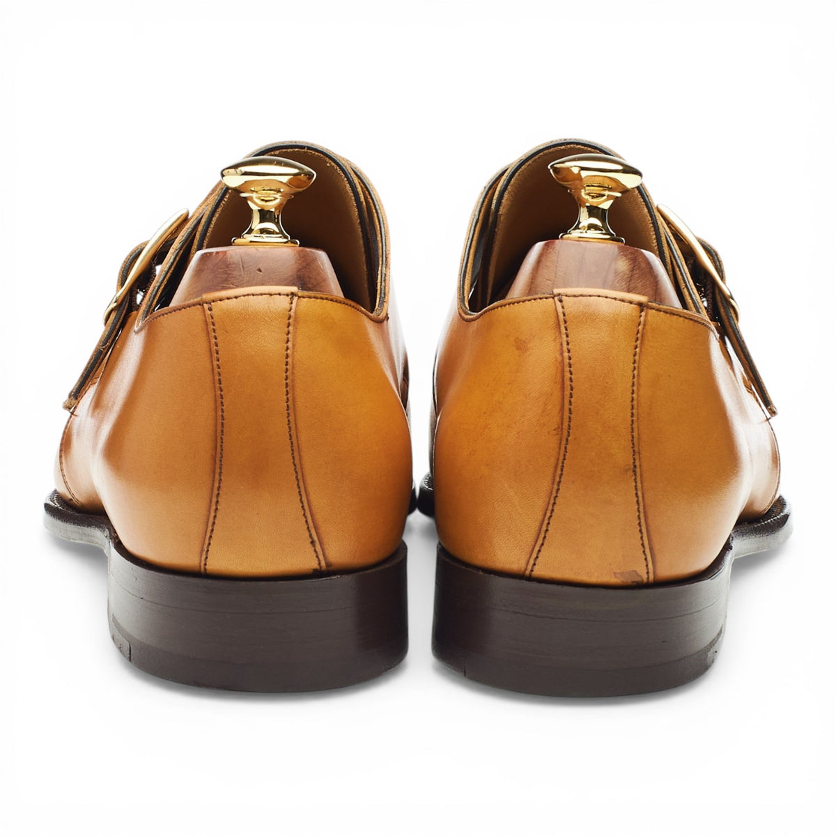 Tan Brown Leather Monk Strap UK 9 FX