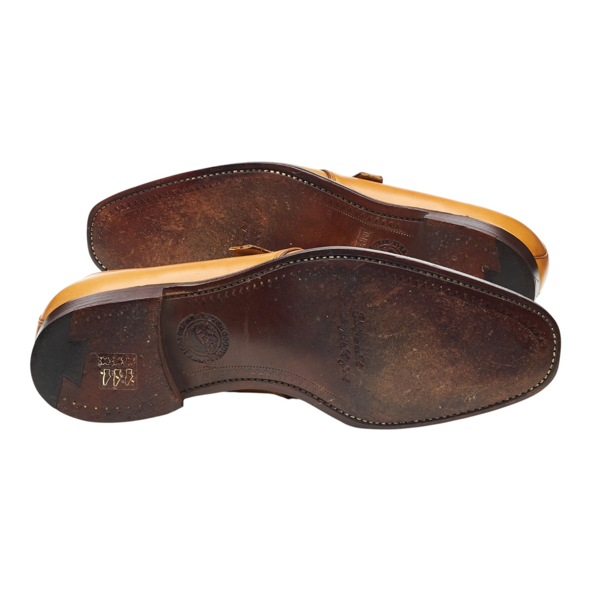 Tan Brown Leather Monk Strap UK 9 FX