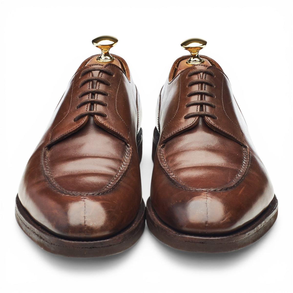 Leffot 'Dover' Dark Brown Leather Split Toe Derby UK 7 E