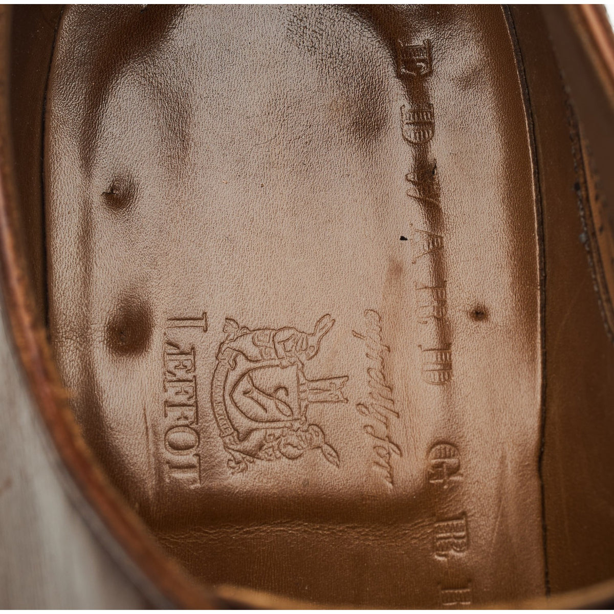 Leffot 'Dover' Dark Brown Leather Split Toe Derby UK 7 E