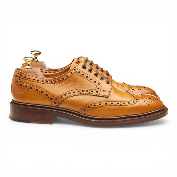 1880 'Chester' Tan Brown Leather Derby Brogues UK 7.5 F