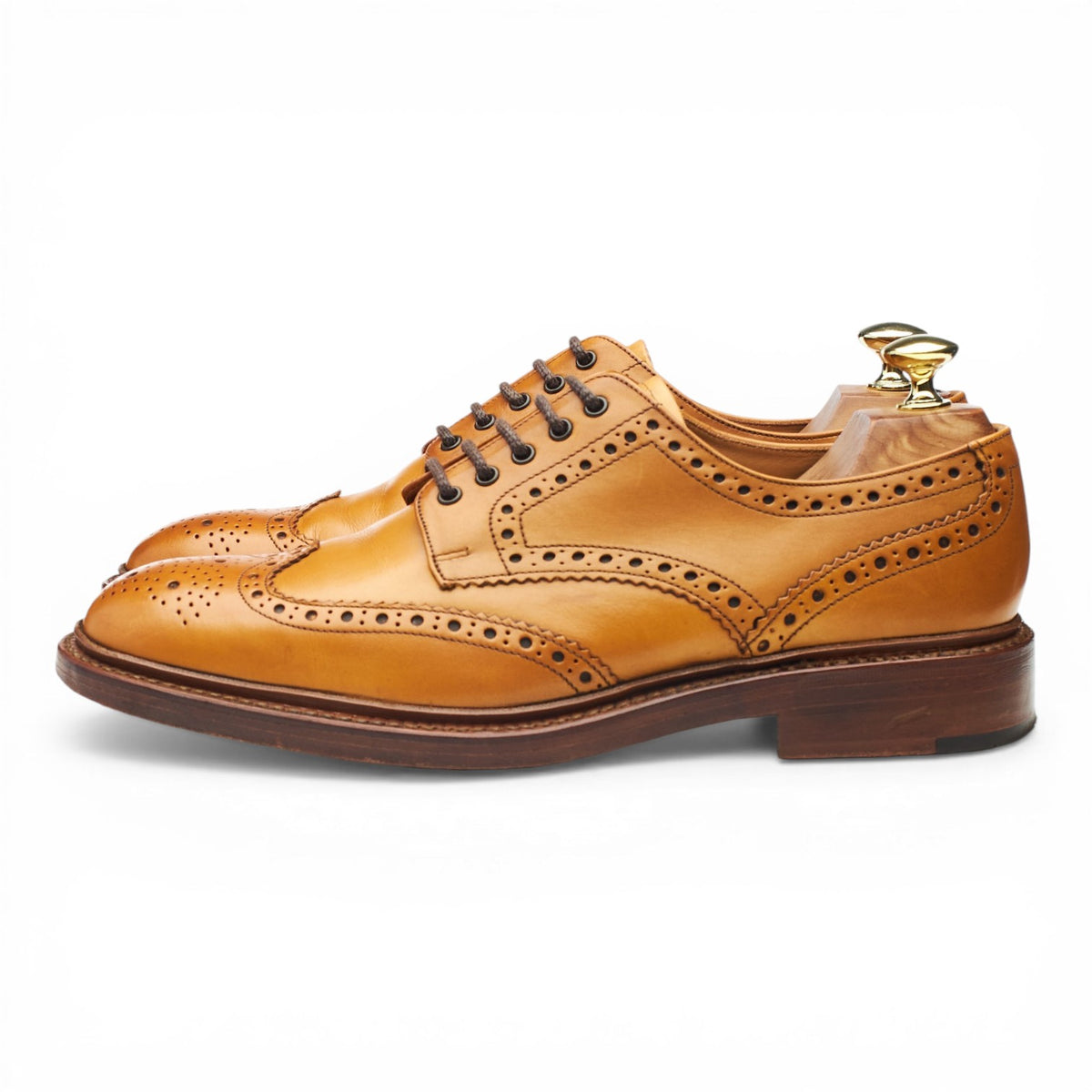 1880 'Chester' Tan Brown Leather Derby Brogues UK 7.5 F