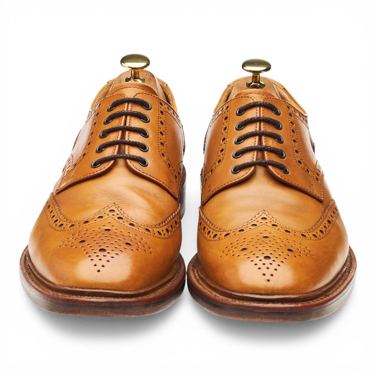 1880 'Chester 2' Tan Brown Leather Derby Brogues UK 9 F