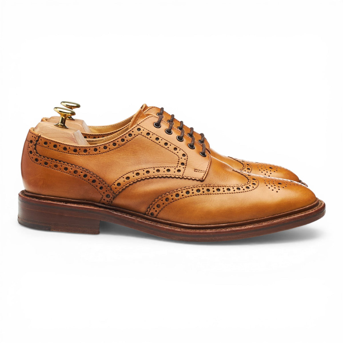 1880 'Chester 2' Tan Brown Leather Derby Brogues UK 9 F