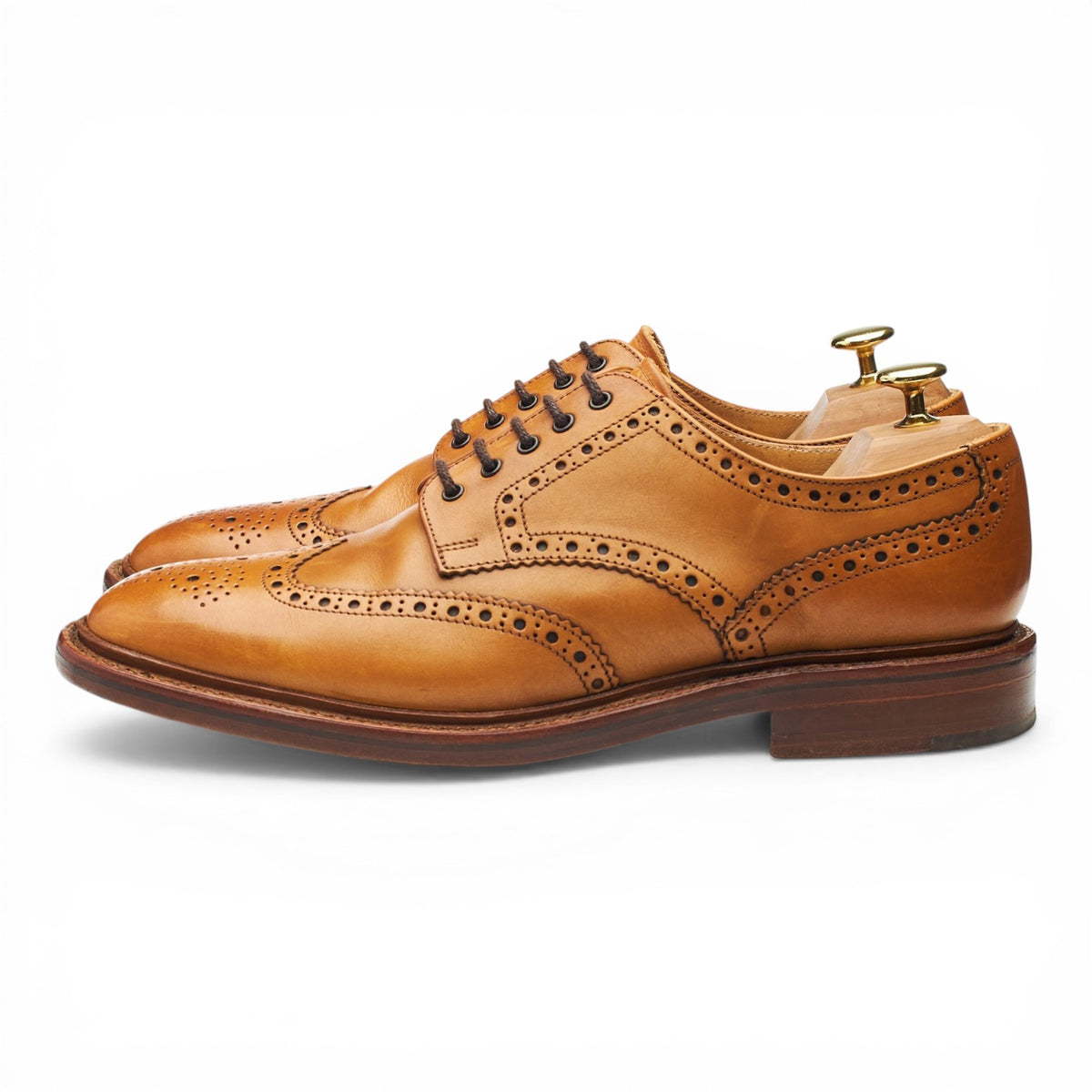 1880 'Chester 2' Tan Brown Leather Derby Brogues UK 9 F