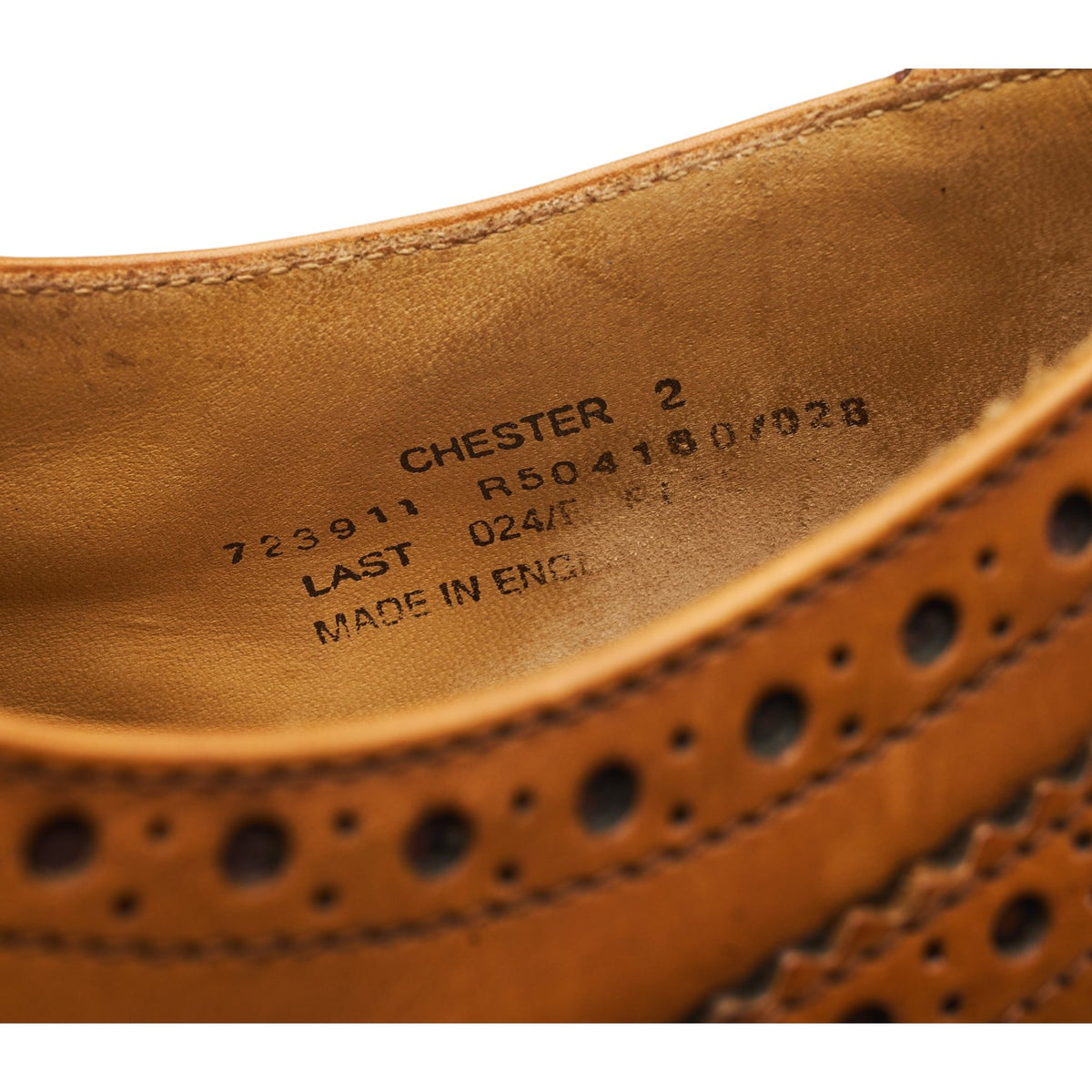 1880 'Chester 2' Tan Brown Leather Derby Brogues UK 9 F