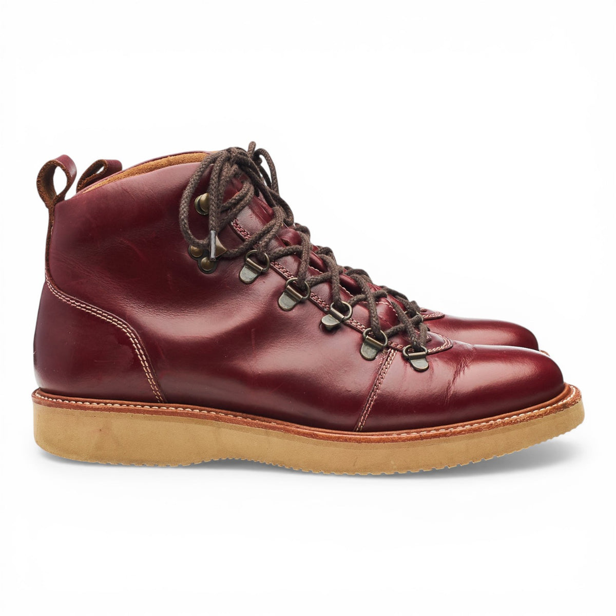 'Frank' Burgundy Leather Boots UK 7.5 F
