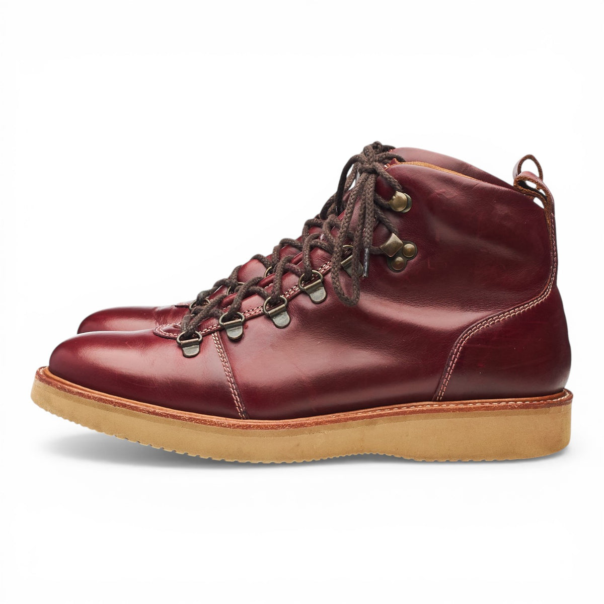 'Frank' Burgundy Leather Boots UK 7.5 F