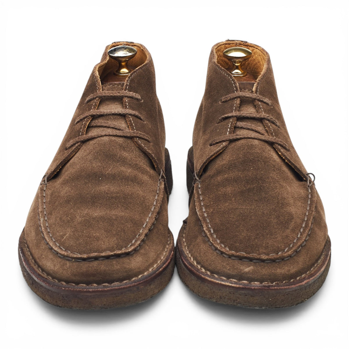 'Crosby' Brown Suede Moc-Toe Chukka Boots UK 9