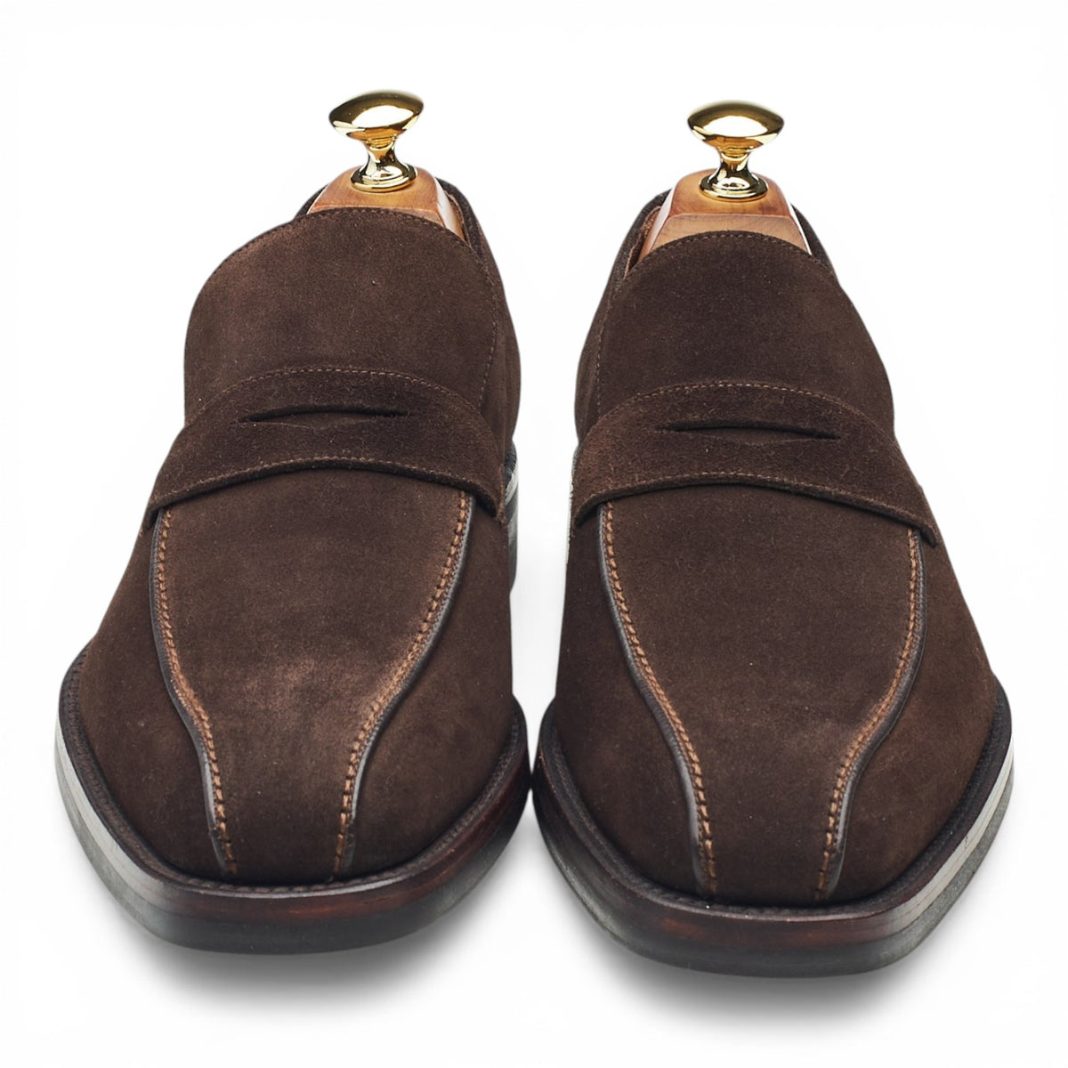 'Seville' Dark Brown Suede Loafers UK 6.5