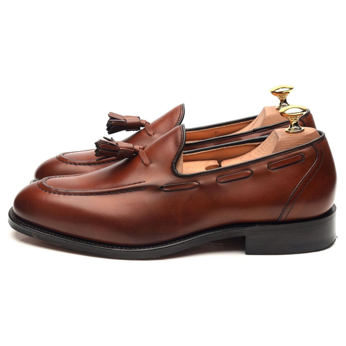 &#39;Kingsley 2&#39; Tan Brown Leather Tassel Loafers UK 6 G