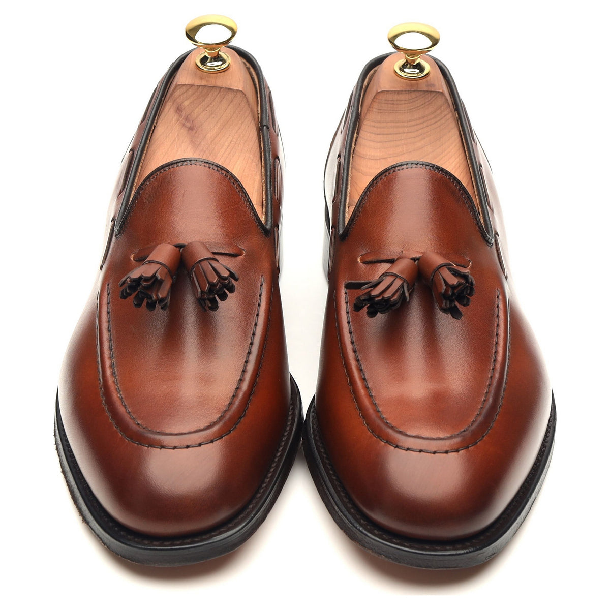 &#39;Kingsley 2&#39; Tan Brown Leather Tassel Loafers UK 6 G