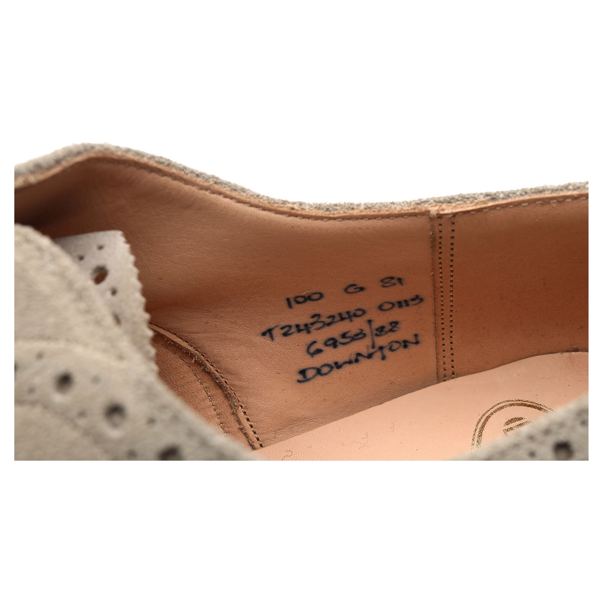 &#39;Downton&#39; Sand Brown Suede Brogues UK 10 G