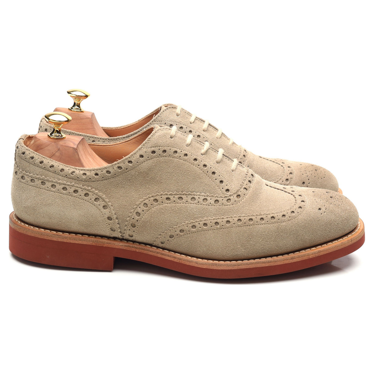 &#39;Downton&#39; Sand Brown Suede Brogues UK 10 G