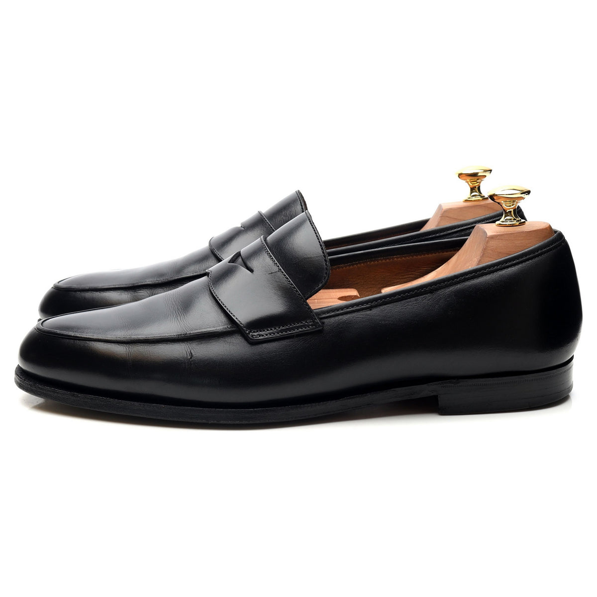 &#39;Poole&#39; Black Leather Loafers UK 10.5 E