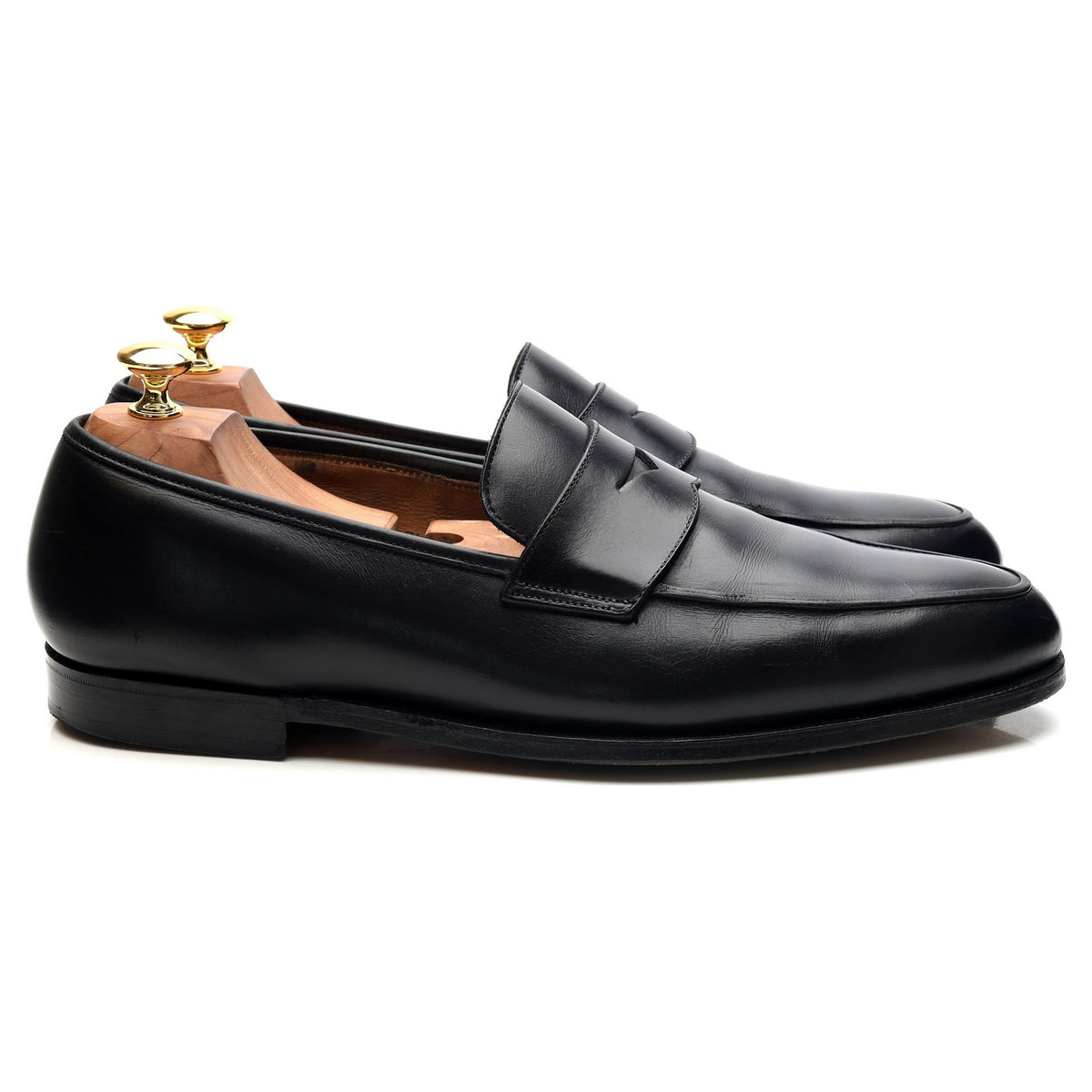 &#39;Poole&#39; Black Leather Loafers UK 10.5 E