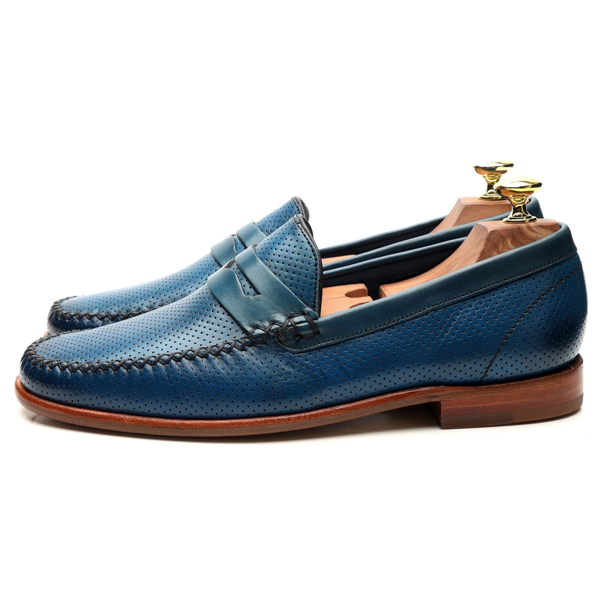 &#39;William&#39; Blue Leather Loafers UK 7 G