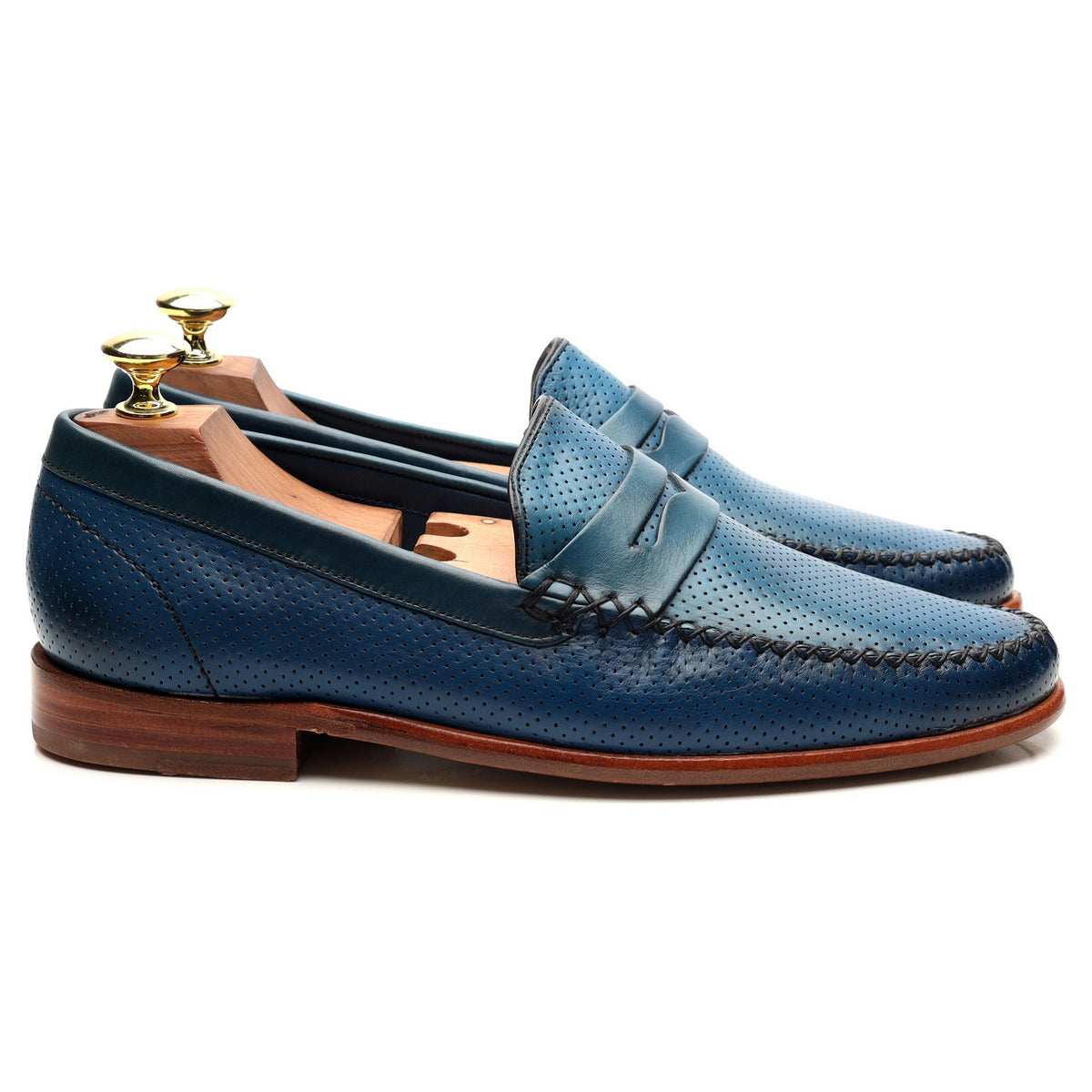 &#39;William&#39; Blue Leather Loafers UK 7 G