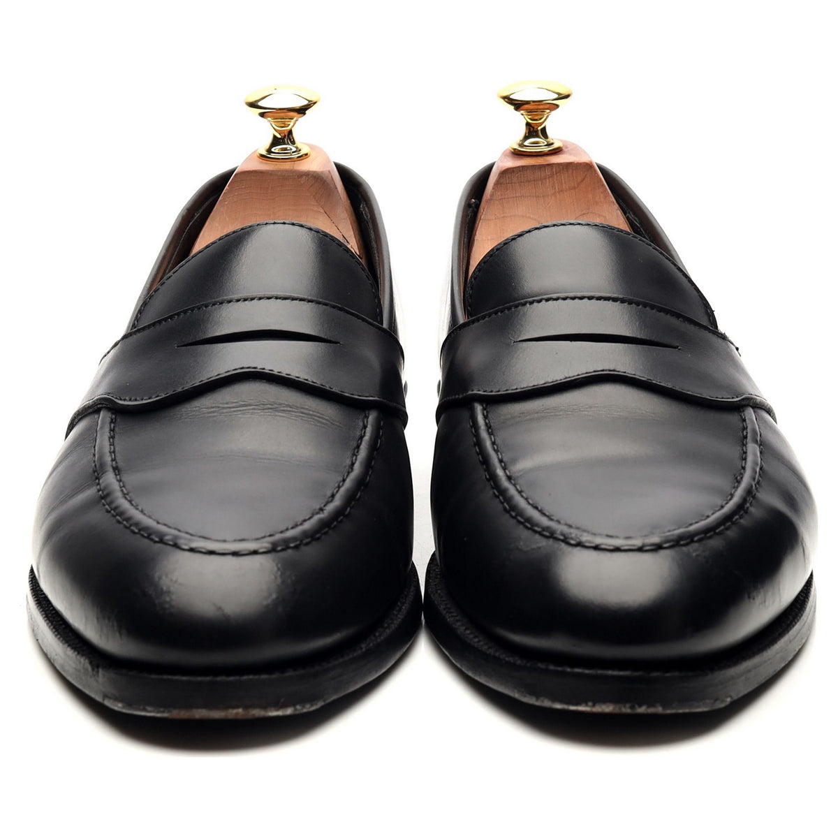&#39;Bradley&#39; Black Leather Loafers UK 9 E