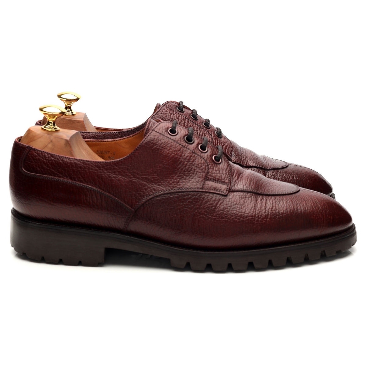 Burgundy Grain Leather Split Toe Derby 10 D UK 10.5