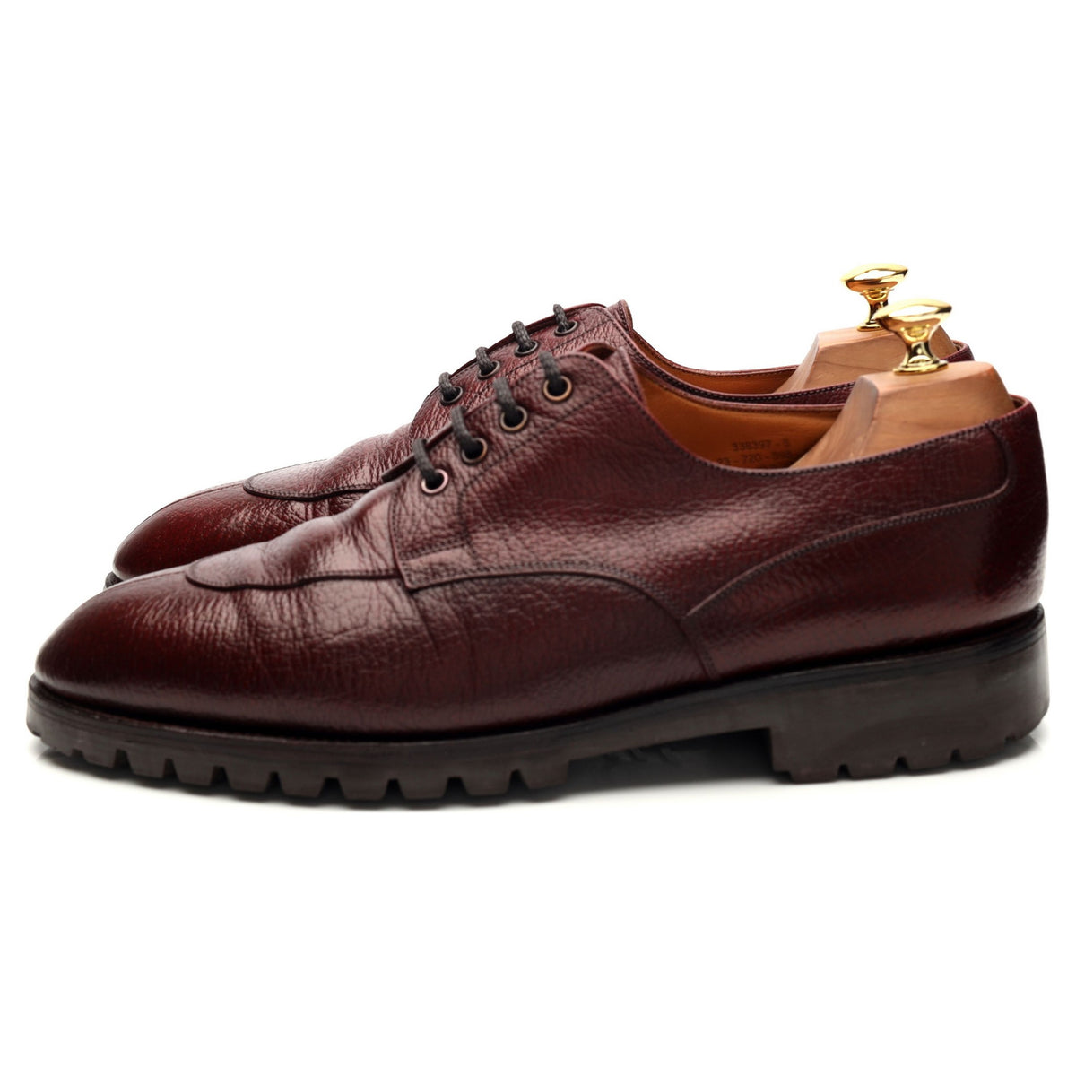 Burgundy Grain Leather Split Toe Derby 10 D UK 10.5