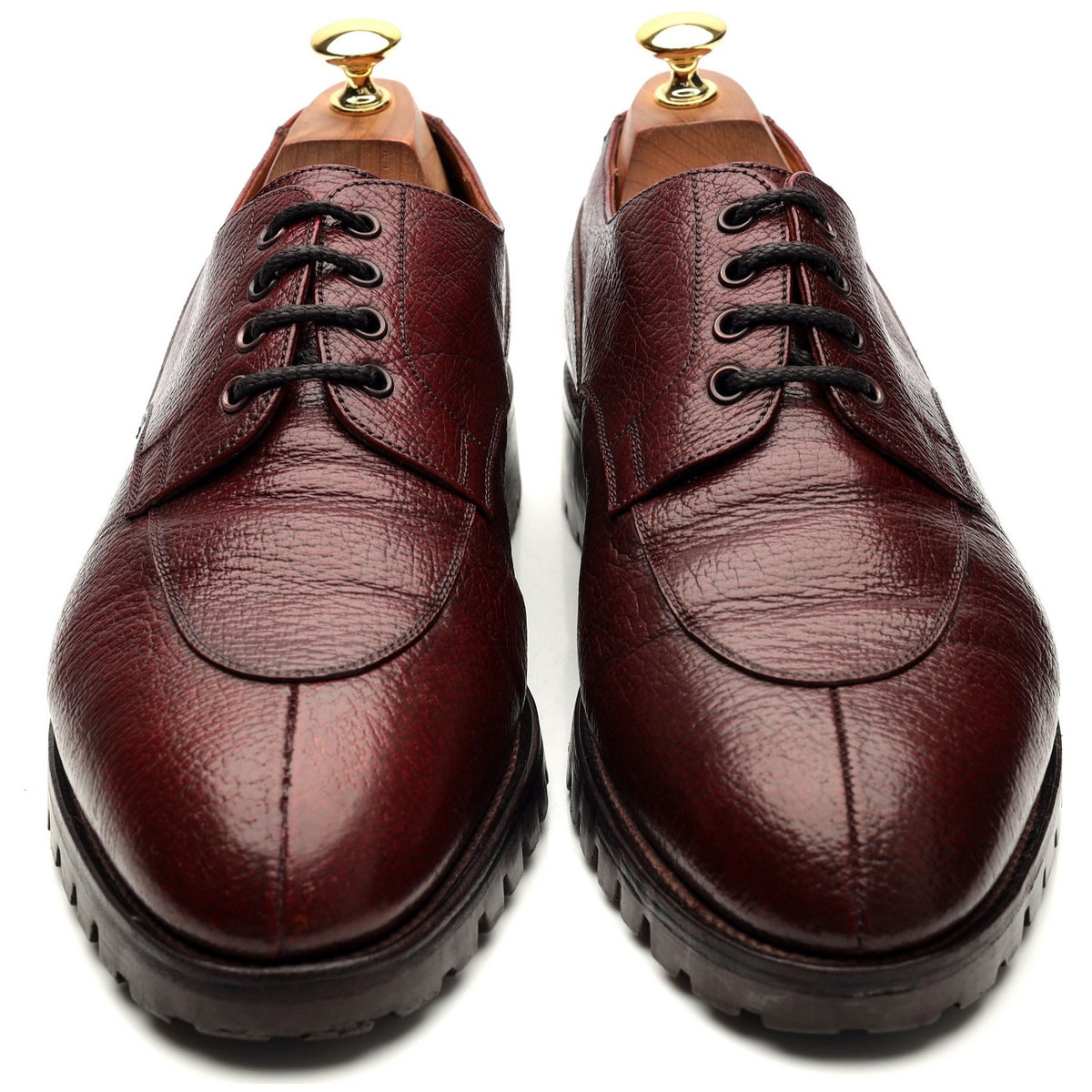 Burgundy Grain Leather Split Toe Derby 10 D UK 10.5