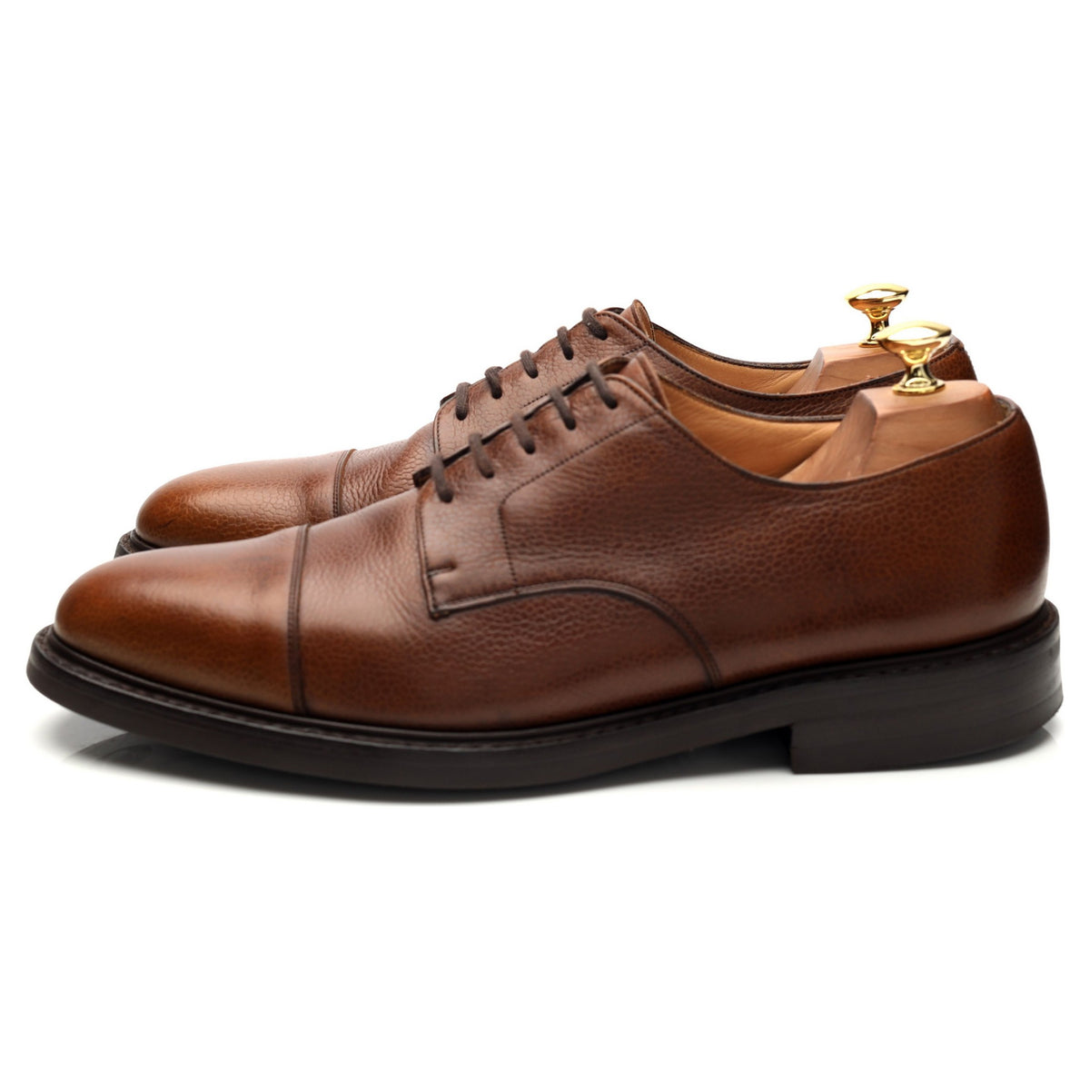 &#39;Craner&#39; Brown Grain Leather Derby UK 10 F