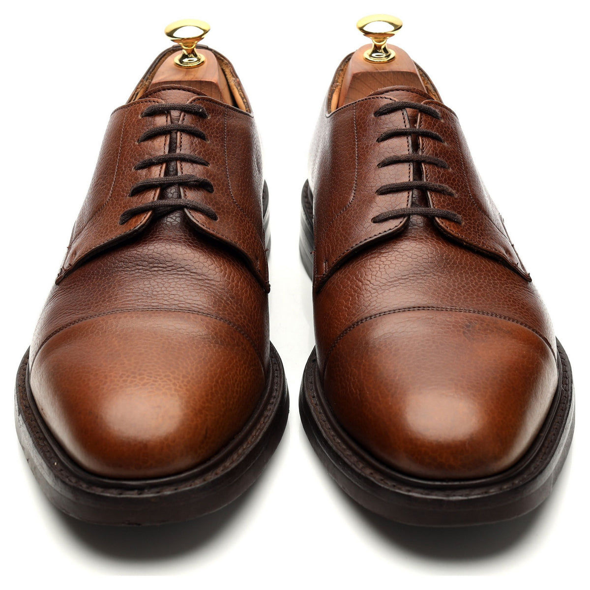 &#39;Craner&#39; Brown Grain Leather Derby UK 10 F