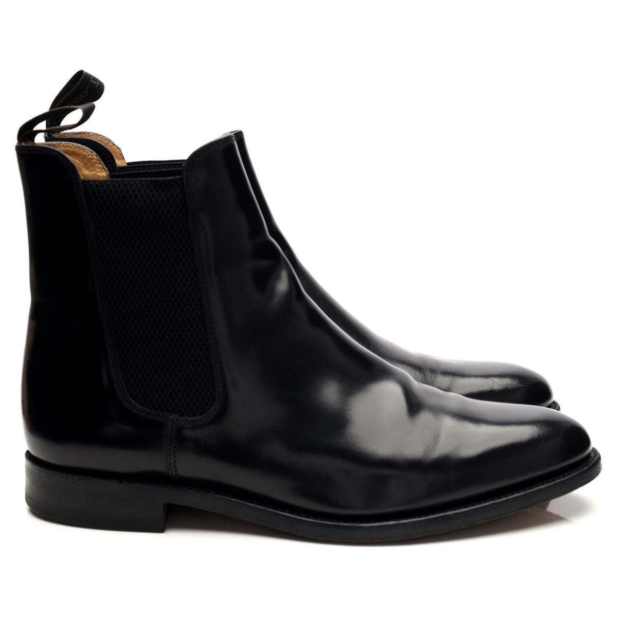 &#39;290&#39; Black Leather Chelsea Boots UK 9.5 F