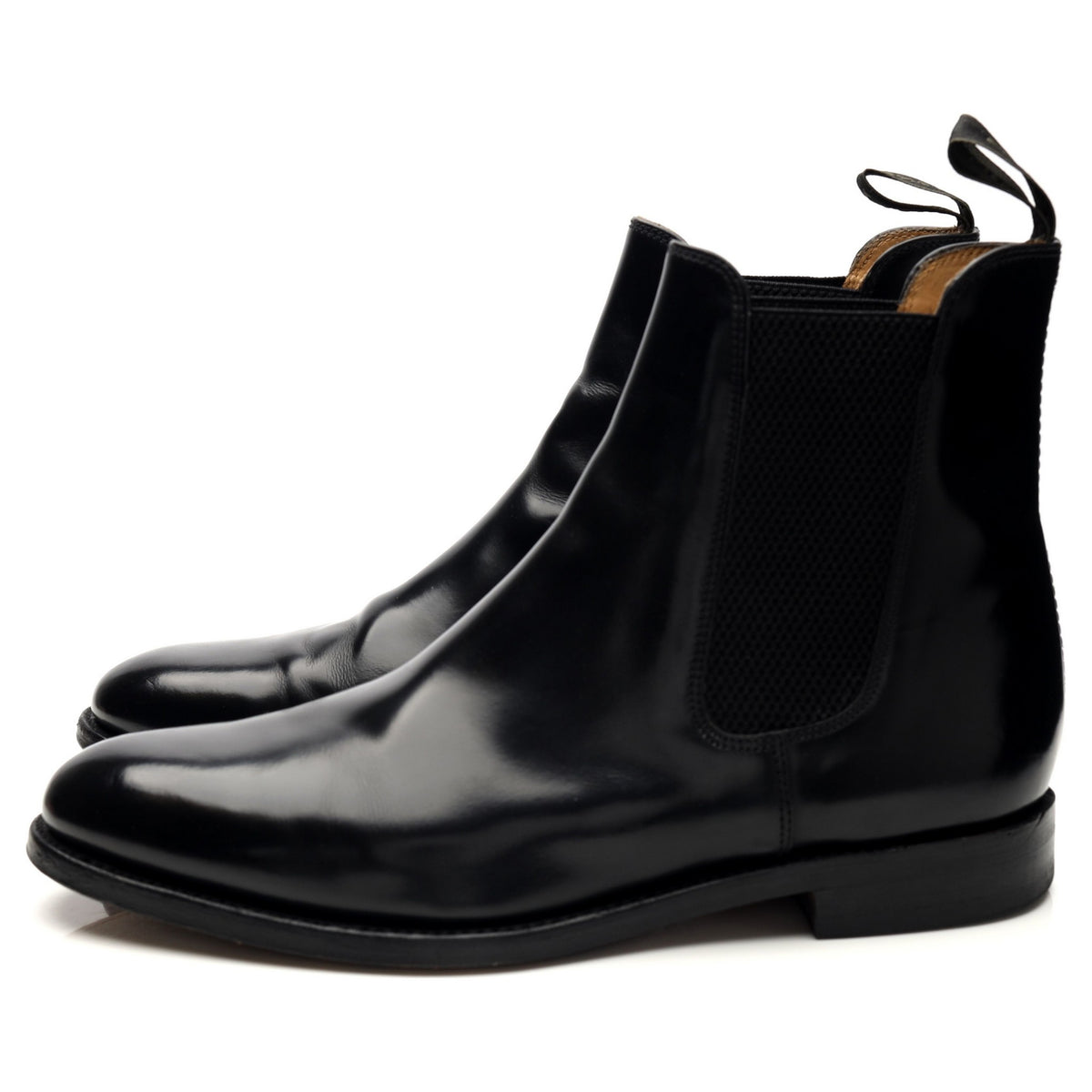 &#39;290&#39; Black Leather Chelsea Boots UK 9.5 F