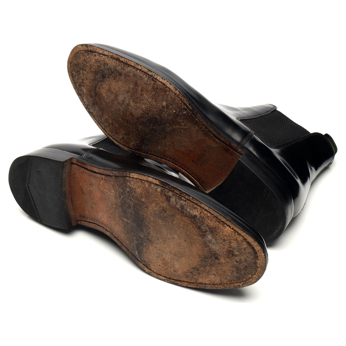 &#39;290&#39; Black Leather Chelsea Boots UK 9.5 F