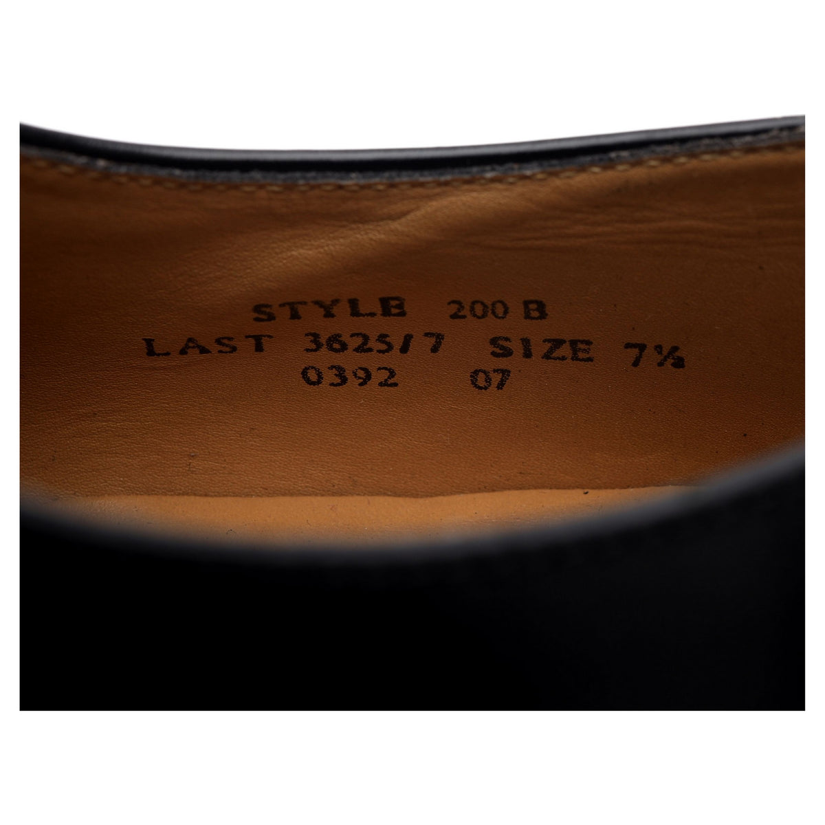 &#39;200&#39; Black Leather Oxford UK 7.5 G