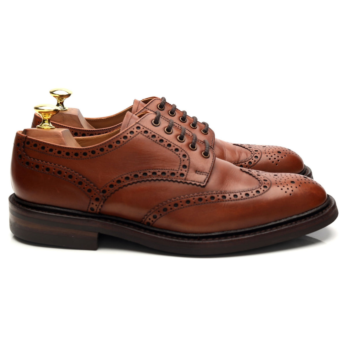 1880 &#39;Chester&#39; Tan Brown Leather Derby Brogues UK 7.5 F