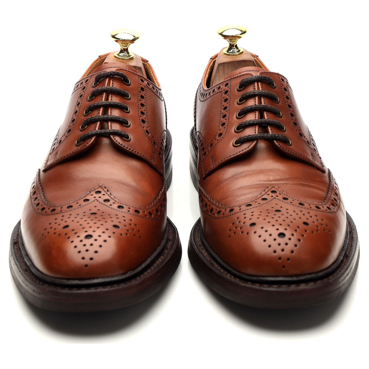 1880 &#39;Chester&#39; Tan Brown Leather Derby Brogues UK 7.5 F