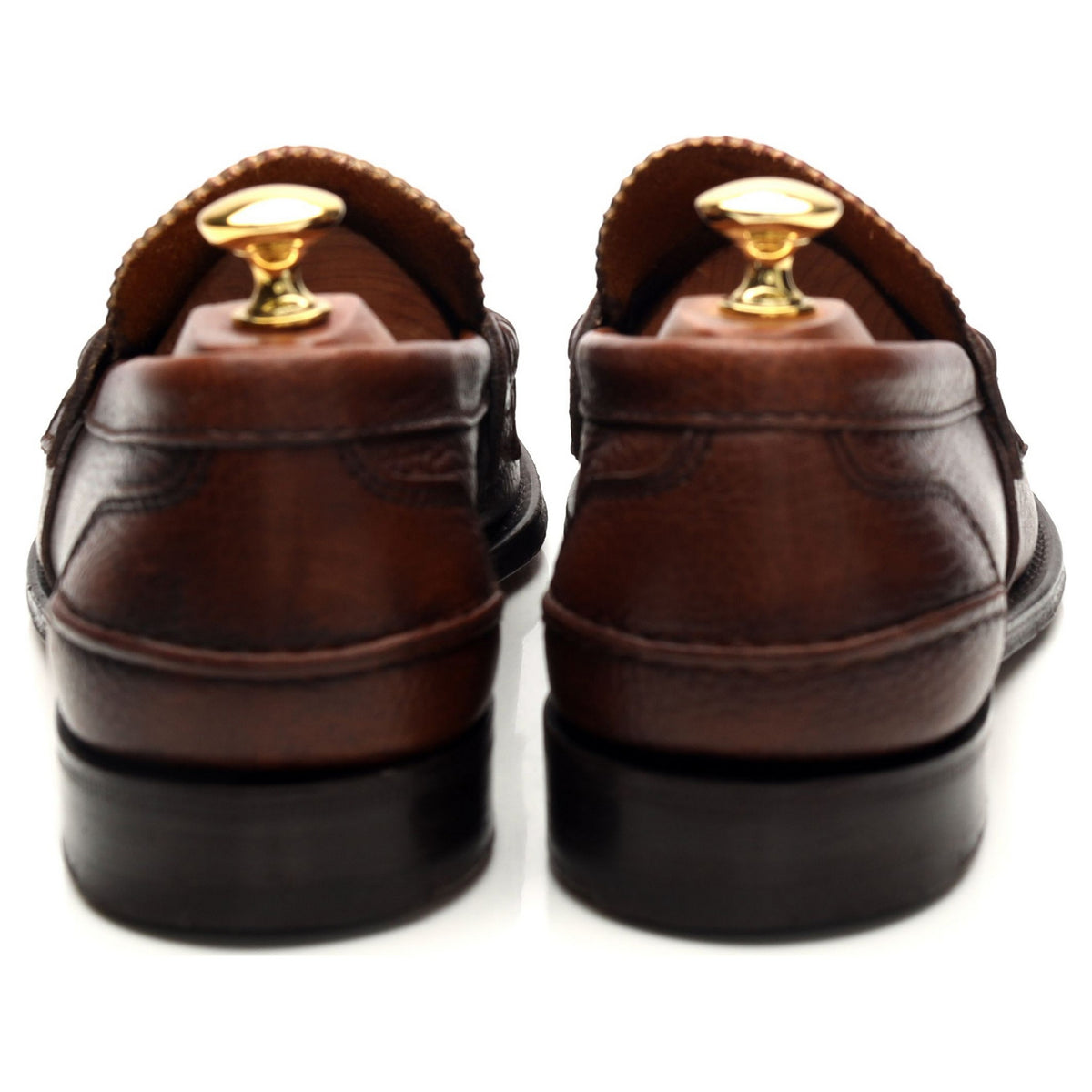 &#39;Priory&#39; Brown Grain Leather Loafers UK 9 G