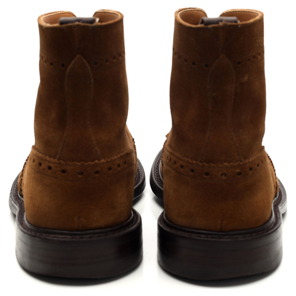 &#39;Stow&#39; Snuff Brown Suede Brogue Boots UK 7.5