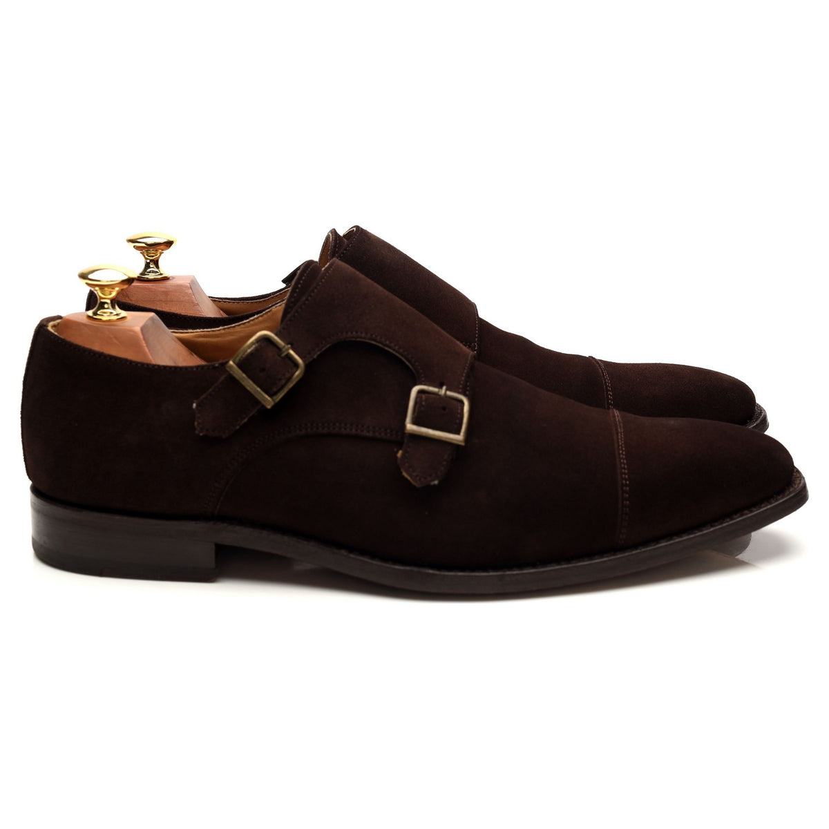 Herring &#39;Shakespeare II&#39; Dark Brown Suede Double Monk Strap UK 9.5 F