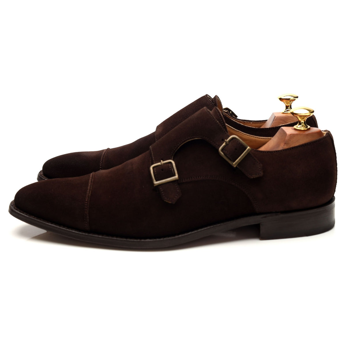 Herring &#39;Shakespeare II&#39; Dark Brown Suede Double Monk Strap UK 9.5 F