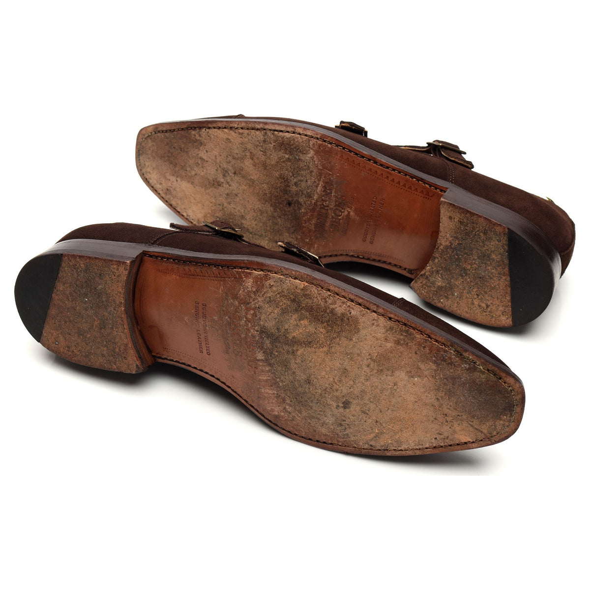 Herring &#39;Shakespeare II&#39; Dark Brown Suede Double Monk Strap UK 9.5 F