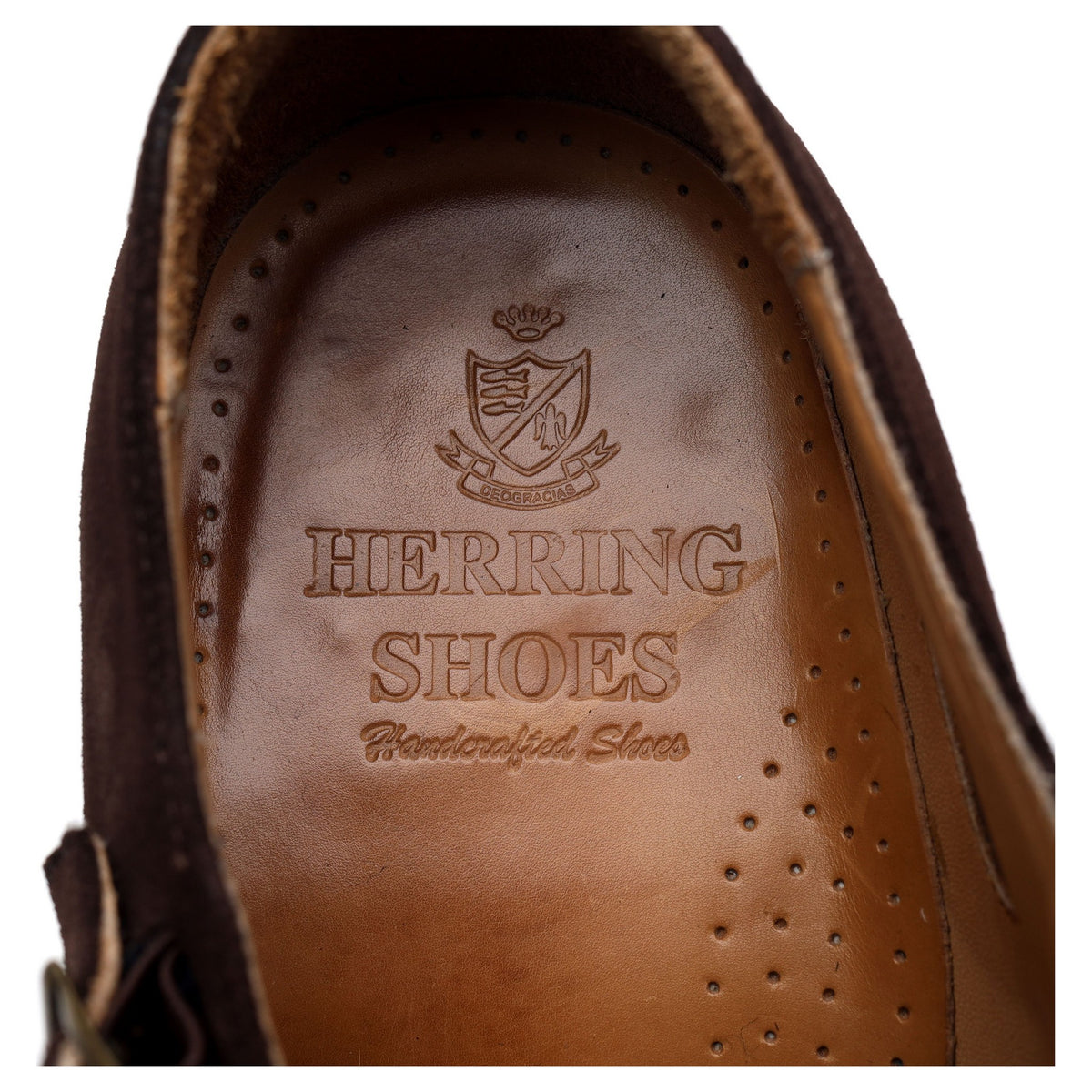 Herring &#39;Shakespeare II&#39; Dark Brown Suede Double Monk Strap UK 9.5 F