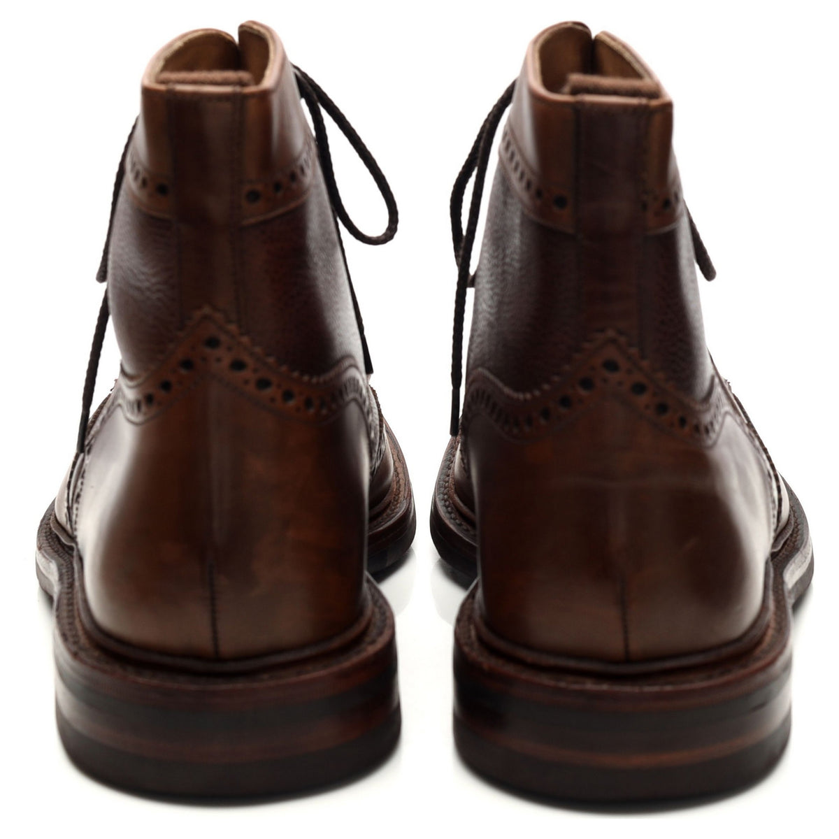 1880 &#39;Bosworth&#39; Dark Brown Leather Brogue Boots UK 8.5 F