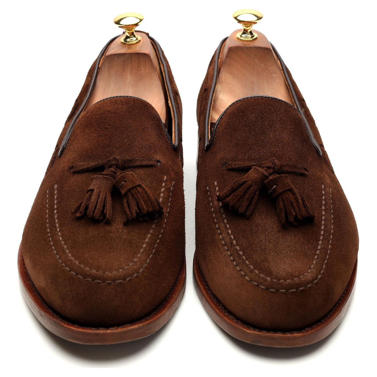 &#39;Finchley&#39; Brown Suede Tassel Loafers UK 10.5 F