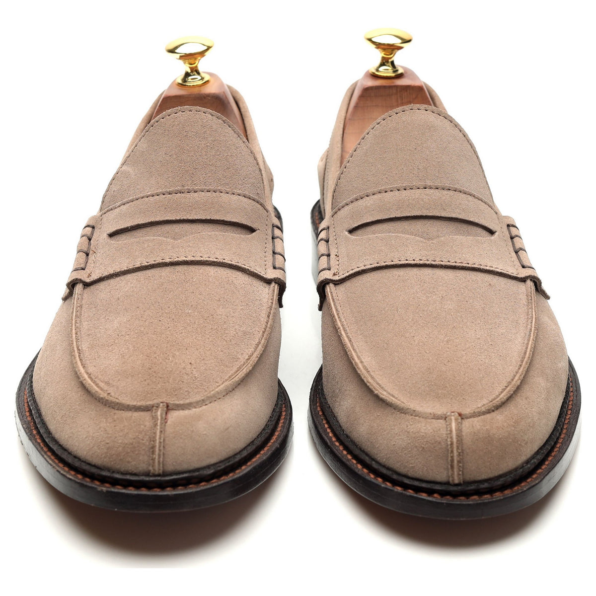 &#39;Adam&#39; Stone Grey Suede Split Toe Loafers UK 9