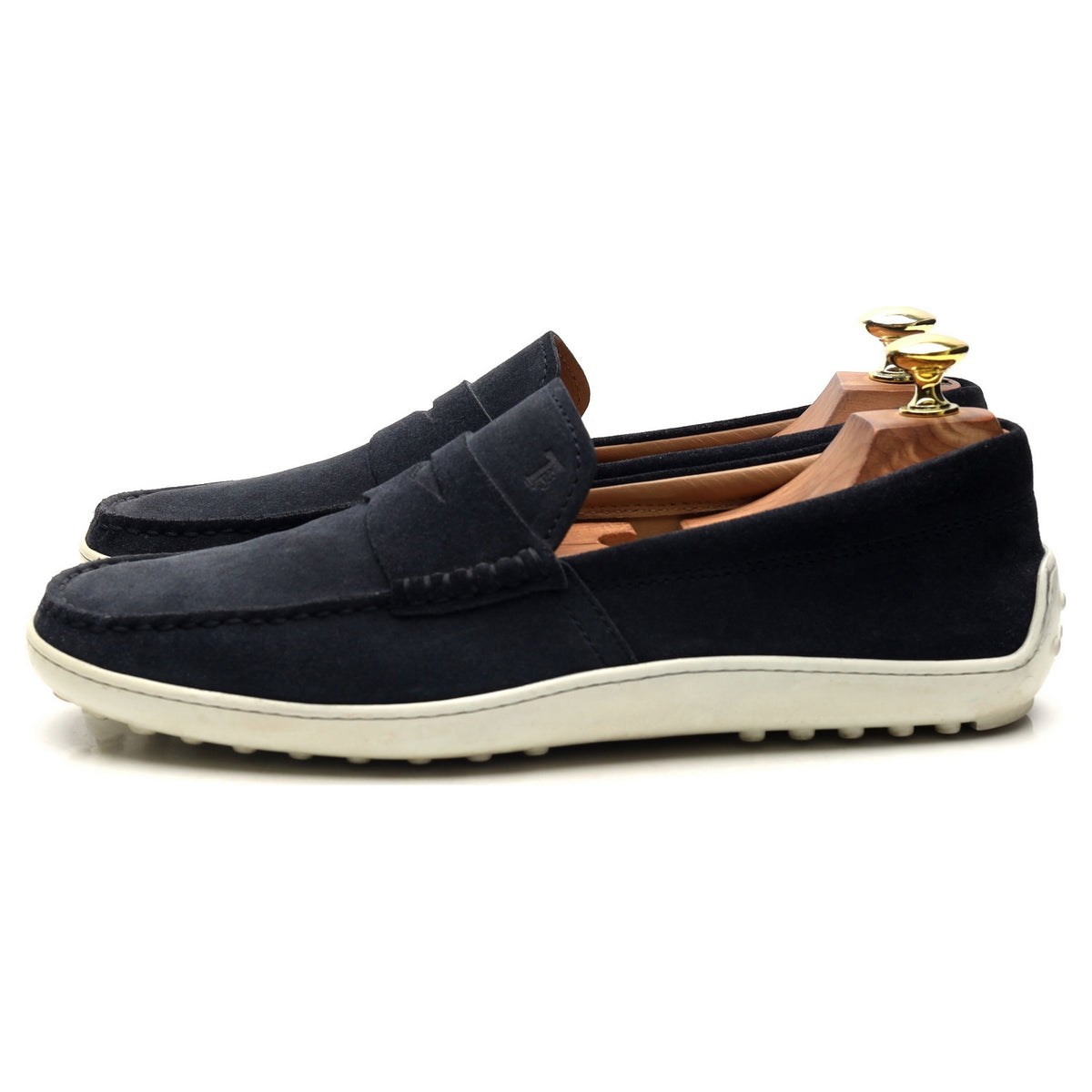 Navy Blue Suede Driving Loafers UK 7