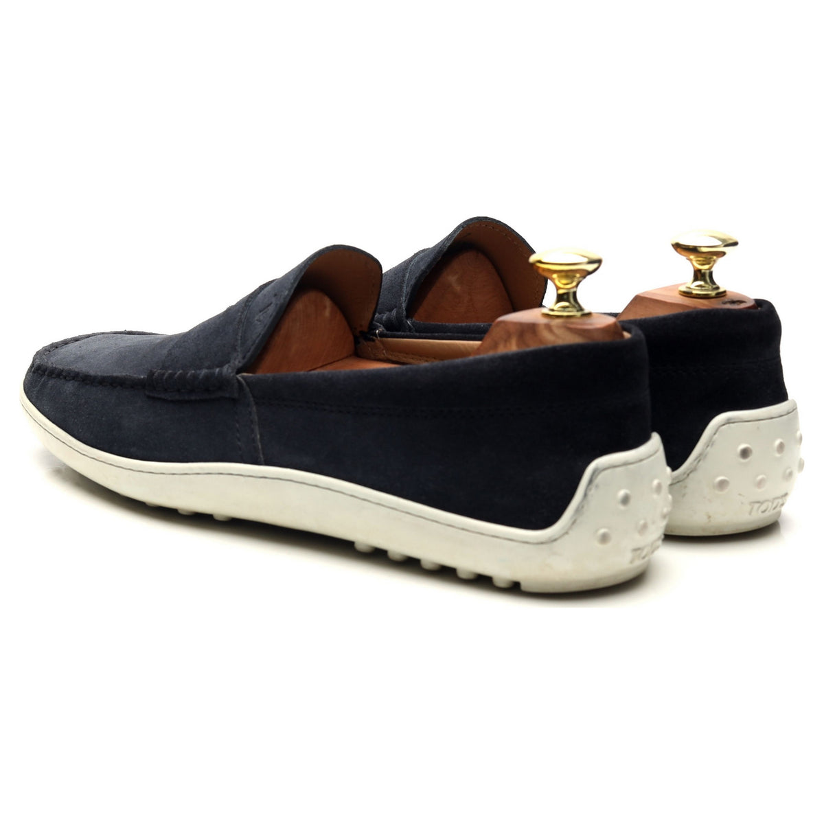 Navy Blue Suede Driving Loafers UK 7