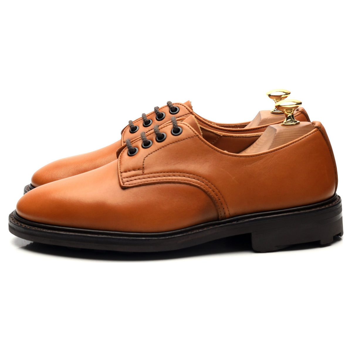 &#39;Daniel&#39; Tan Brown Leather Derby UK 6