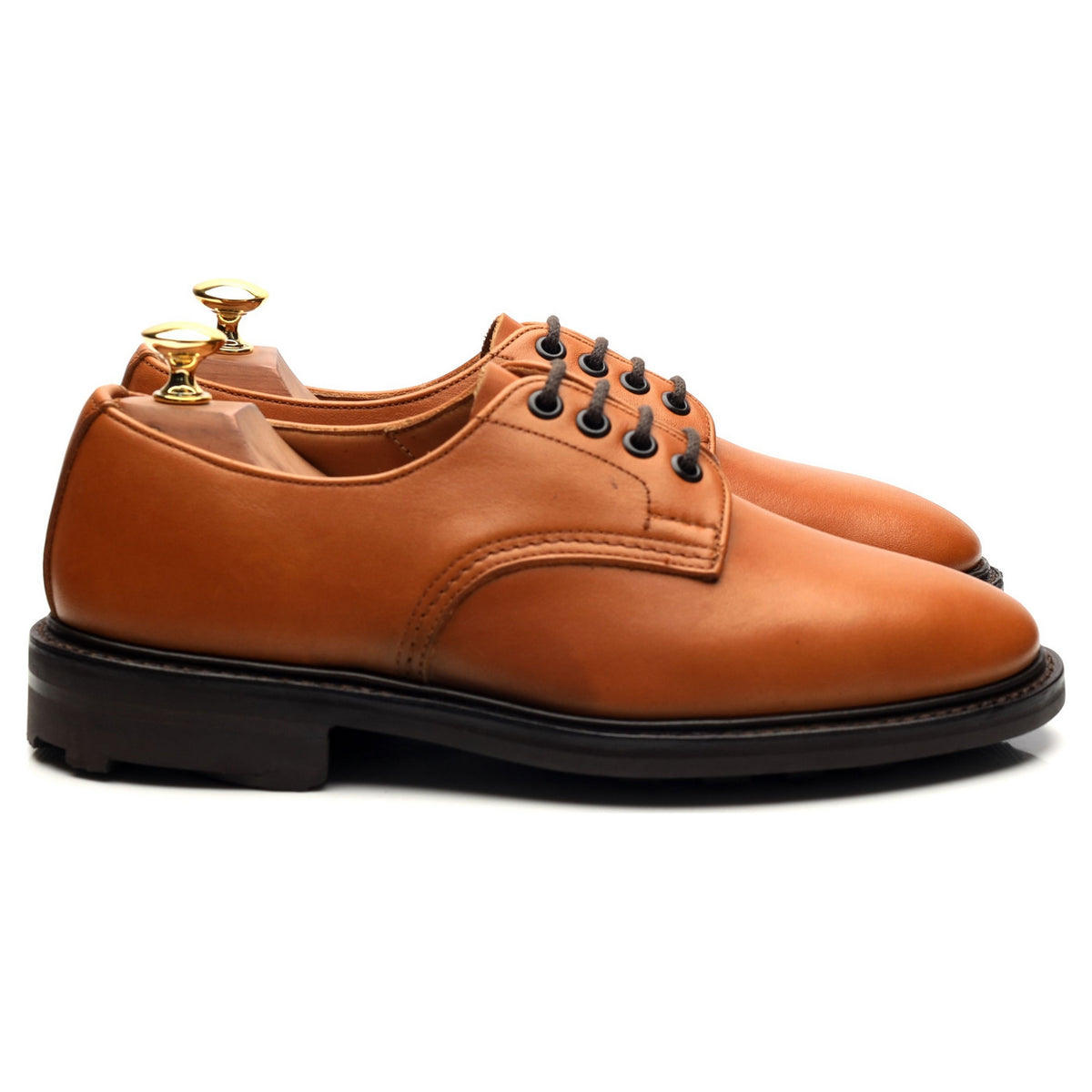 &#39;Daniel&#39; Tan Brown Leather Derby UK 6