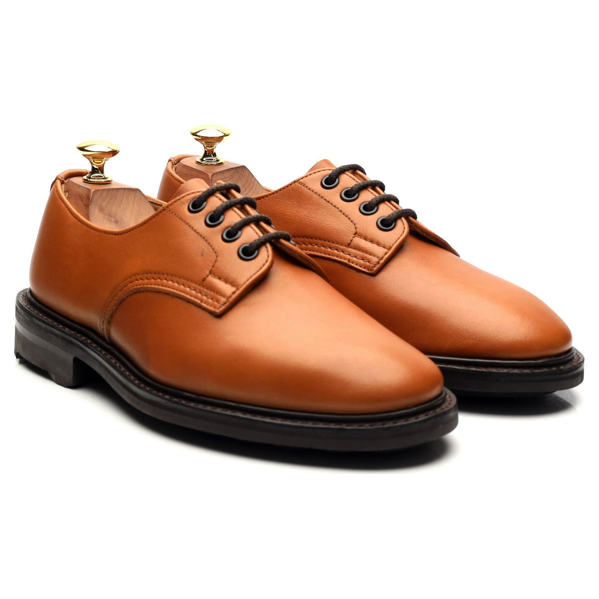 &#39;Daniel&#39; Tan Brown Leather Derby UK 6